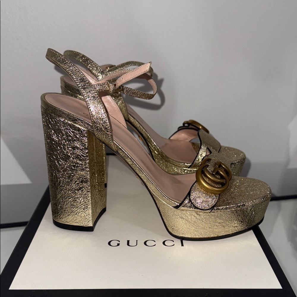 Gucci Metallic Gold Women's Heels - Picture 8 of 11